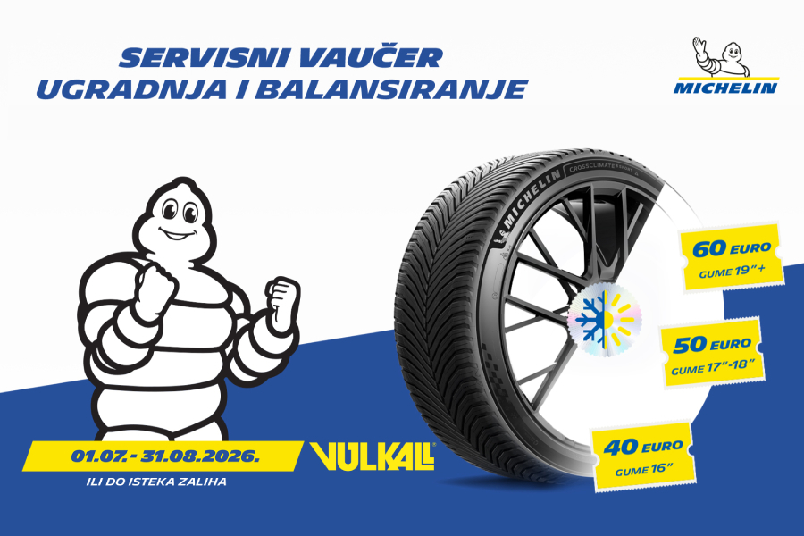 Iskoristite Michelin ljetnu pogodnost: Nove CrossClimate cjelogodišnje gume uz servisni vaučer do 60 €